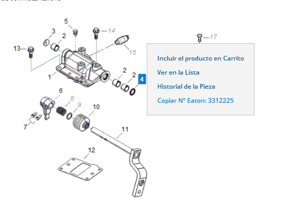 ESTOPERA DEL SELECTOR DE CAJA (TAPA SUP) C 1721 (USA 1) SABO